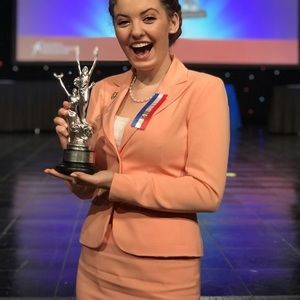 Pastel Peach Skirt Suit